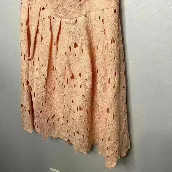 BOOHOO Boutique Off Shoulder Lace Skater Blush Dress NWT Size 14 - Picture 6 of 13